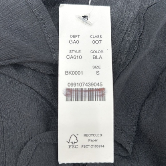 J. Crew Drapey ruffle tank top in black size S NWT CA610 - Picture 4 of 10